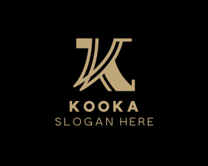 Golden Luxury Hotel Letter K logo design