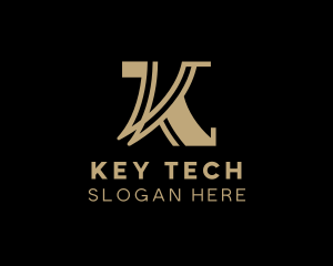 Golden Luxury Hotel Letter K logo design