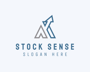 Stocks - Arrow Stocks Letter A logo design