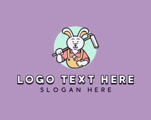 Animal - Rabbit Painter Renovation logo design