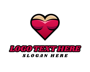 Breast - Seductive Lady Heart logo design