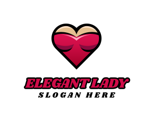 Seductive Lady Heart logo design