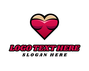 Girl - Seductive Lady Heart logo design