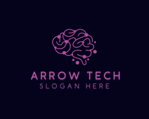 Tech Circuit Brain AI logo design