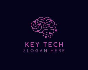 Tech Circuit Brain AI logo design