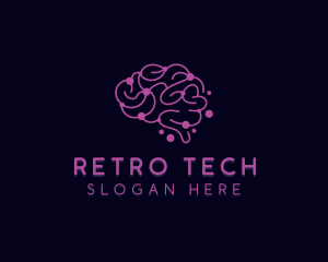 Tech Circuit Brain AI logo design