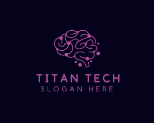 Tech Circuit Brain AI logo design