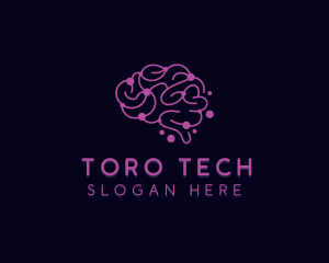 Tech Circuit Brain AI logo design