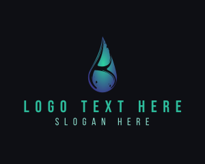 Liquid - Elegant Water Droplet Letter K logo design