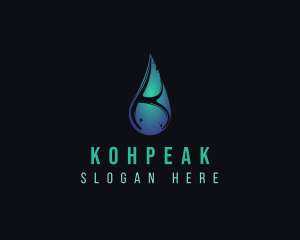 Elegant Water Droplet Letter K logo design