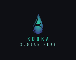 Elegant Water Droplet Letter K logo design