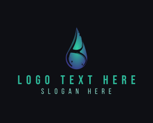 Hydraulic - Elegant Water Droplet Letter K logo design