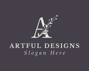 Green Foliage Letter A logo design