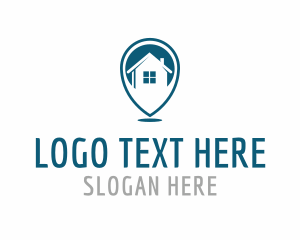 Home Realty - House Pin Location logo design