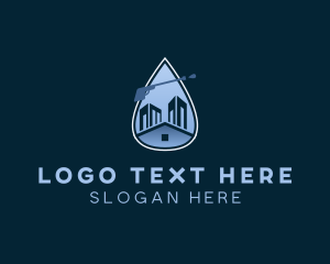 Cleaning - Pressure Water Drop Home logo design