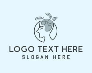 Human Mind Leaf logo design