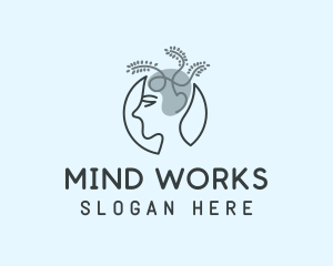 Human Mind Leaf logo design