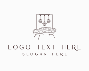Fixture - Wood Table Lighting Furniture logo design
