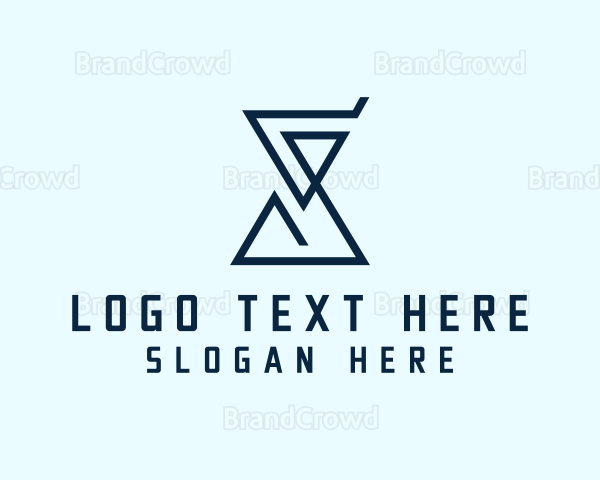 Geometric Time Hourglass Logo