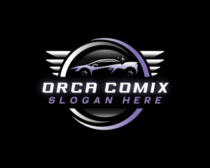 Drag Racing - Car Auto Detailing logo design