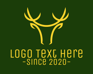 Antlers - Christmas Deer Head logo design