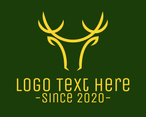 Horn - Christmas Deer Head logo design