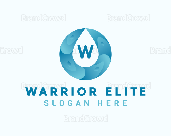 Aqua Water Droplet Plumbing Logo