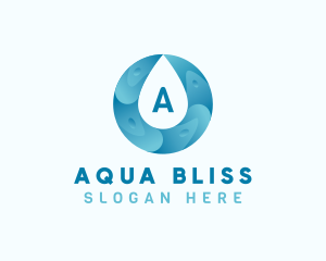 Aqua Water Droplet Plumbing logo design