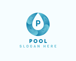 Aqua Water Droplet Plumbing logo design