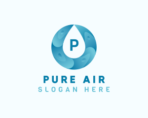 Aqua Water Droplet Plumbing logo design