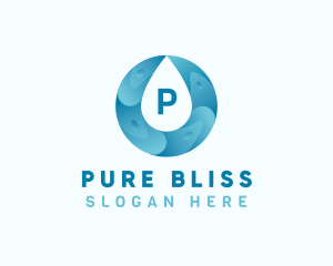 Aqua Water Droplet Plumbing logo design