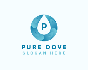 Aqua Water Droplet Plumbing logo design