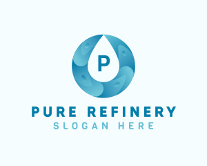 Aqua Water Droplet Plumbing logo design