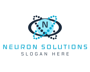 Neuron - Neutron Planet Orbit logo design