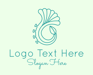 Music Instrument - Leaf Horn Outline logo design