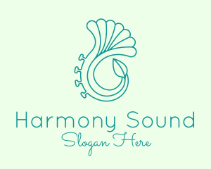 Instrumental - Leaf Horn Outline logo design