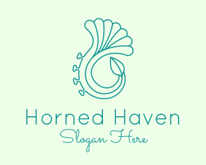 Leaf Horn Outline logo design