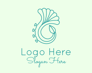 Musical Instrument - Leaf Horn Outline logo design