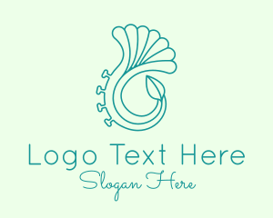 Horn - Leaf Horn Outline logo design