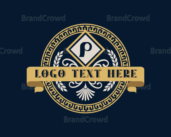 Greek Rho Symbol Ornament Logo