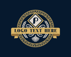 Greek Rho Symbol Ornament Logo
