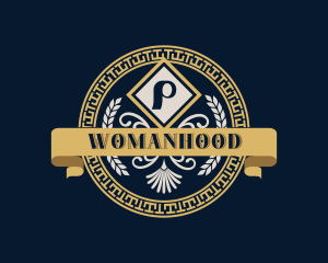 Pi - Greek Rho Symbol Ornament logo design