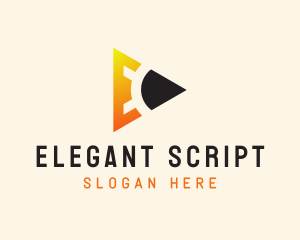 Pencil Media Player Letter E logo design