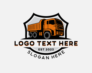 Transportation - Dump Truck Dispatch Shield logo design
