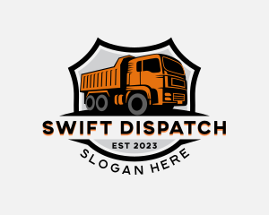 Dump Truck Dispatch Shield logo design