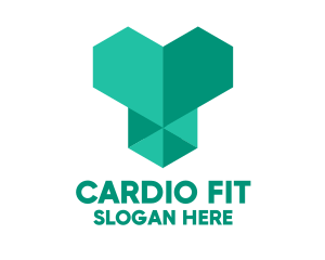 Cardio - Green Geometric Heart logo design