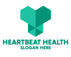 Cardiovascular - Green Geometric Heart logo design