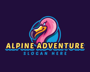 Flamingo Gaming Bird logo design