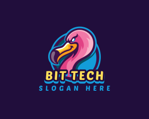 Flamingo Gaming Bird logo design