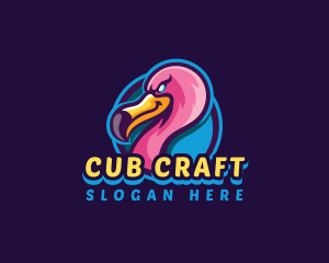 Flamingo Gaming Bird logo design